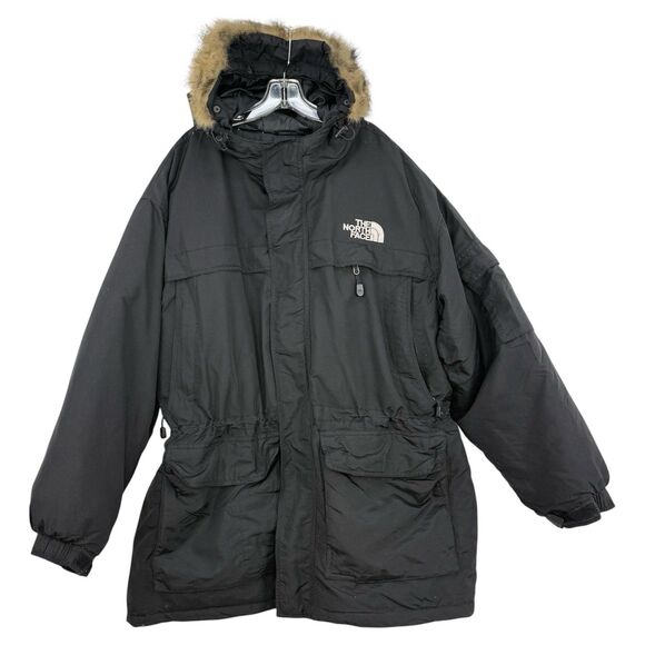 VTG THE NORTH FACE Size XL Black Mens Goosedown Parka Hooded Jacket - Picture 1 of 16